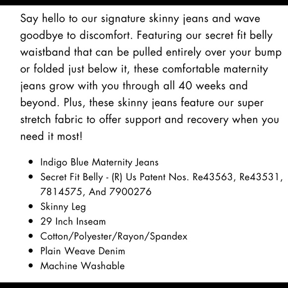 INDIGO BLUE SECRET FIT BELLY SKINNY MATERNITY JEAN - Picture 12 of 13